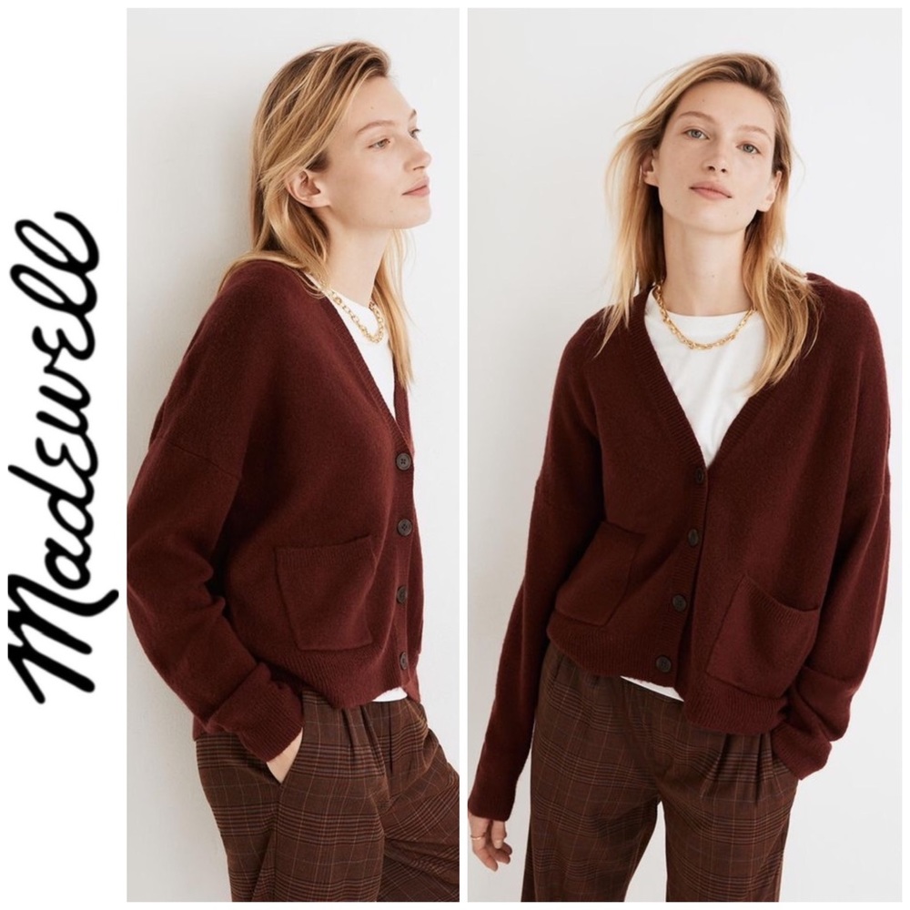 Madewell Womens Short Kent Ex-Boyfriend Cardigan Sweater, L